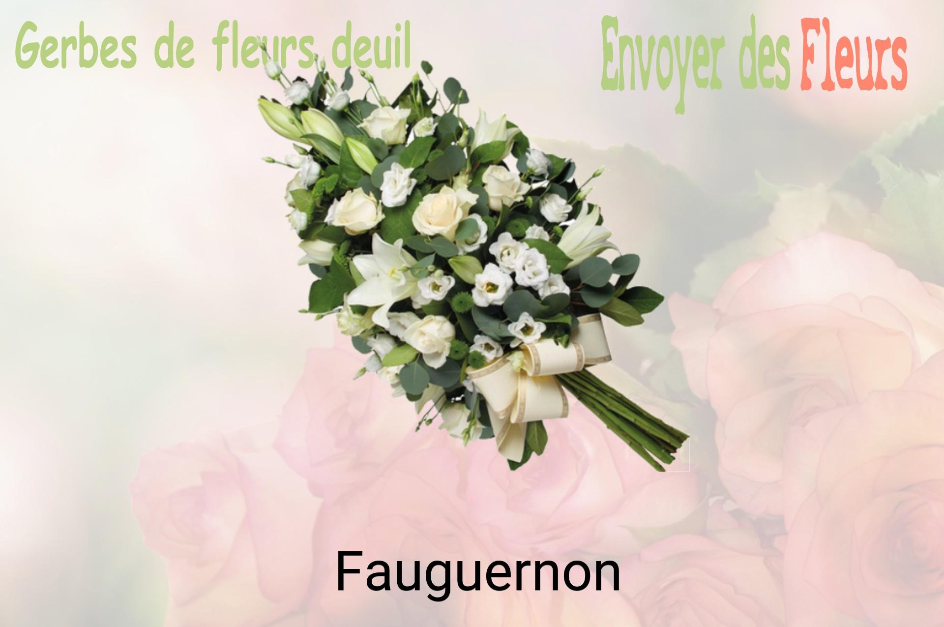 Gerbe de fleurs de deuil livrée à Fauguernon